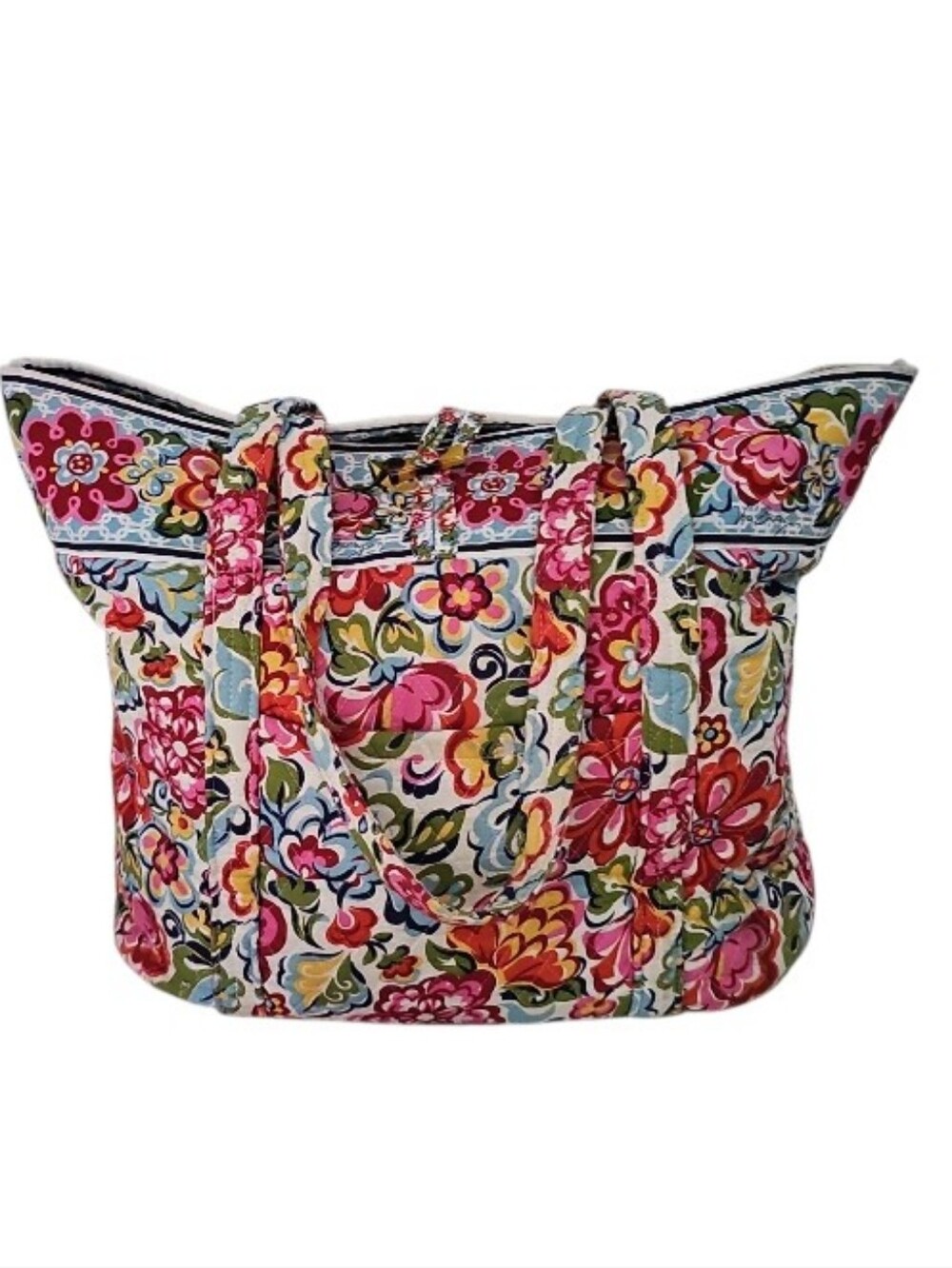 Vera Bradley Hope Garden Tote Bag Vintage Made USA Retired Floral Quilted Bag - Picture 2 of 16